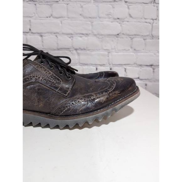 Bed Stu Larino Wing II Taupe Dip Dye Distressed Men\'s Size 12 Wing Tip Oxford main image 6